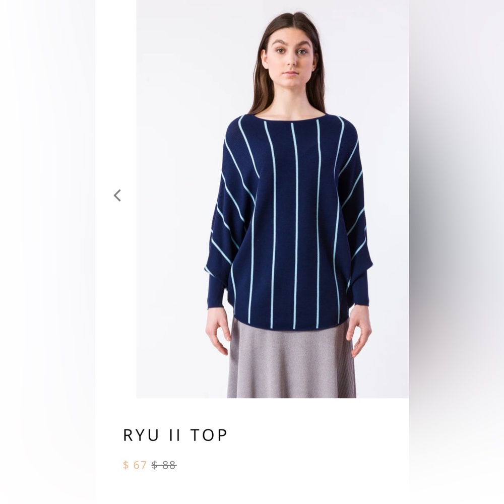 Kerisma Navy Blue Striped Ryu II Top